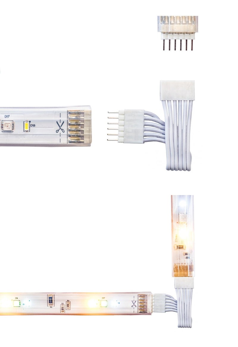 Litcessory Flexible Corner Connector/Extension Cable for Philips Hue/WiZ Lightstrip (2in, 4 Pack, Black-Standard 6-PIN V3 / WiZ Lightstrip) - Image 3